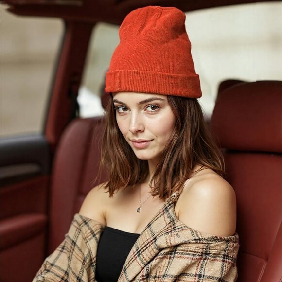 Men's 3-pack Red Beige Yellow Spring Summer Autumn Winter Slouchy Beanies Hats - Picture 8 of 9